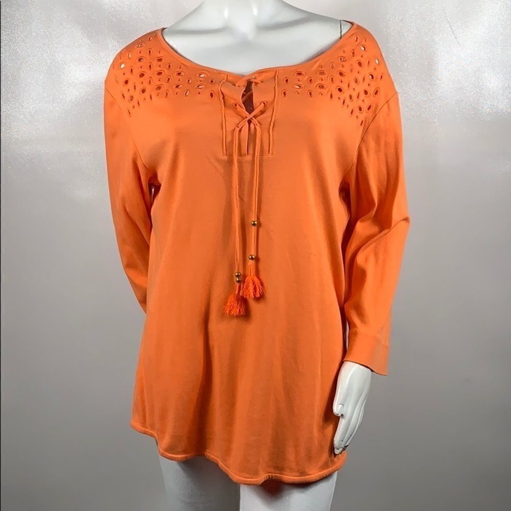 3FOR$20 Joan Vass Orange Top Size: 3